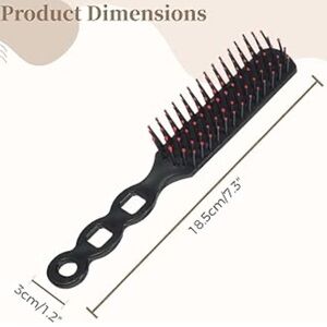 10 individually packaged Black Hair Brushes with Red Bristles